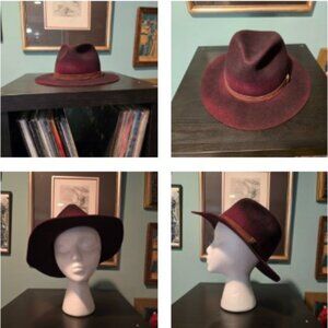 Goorin Bros Wool Felt Fedora. Burgundy. Sz S. RP $125. Festival time!